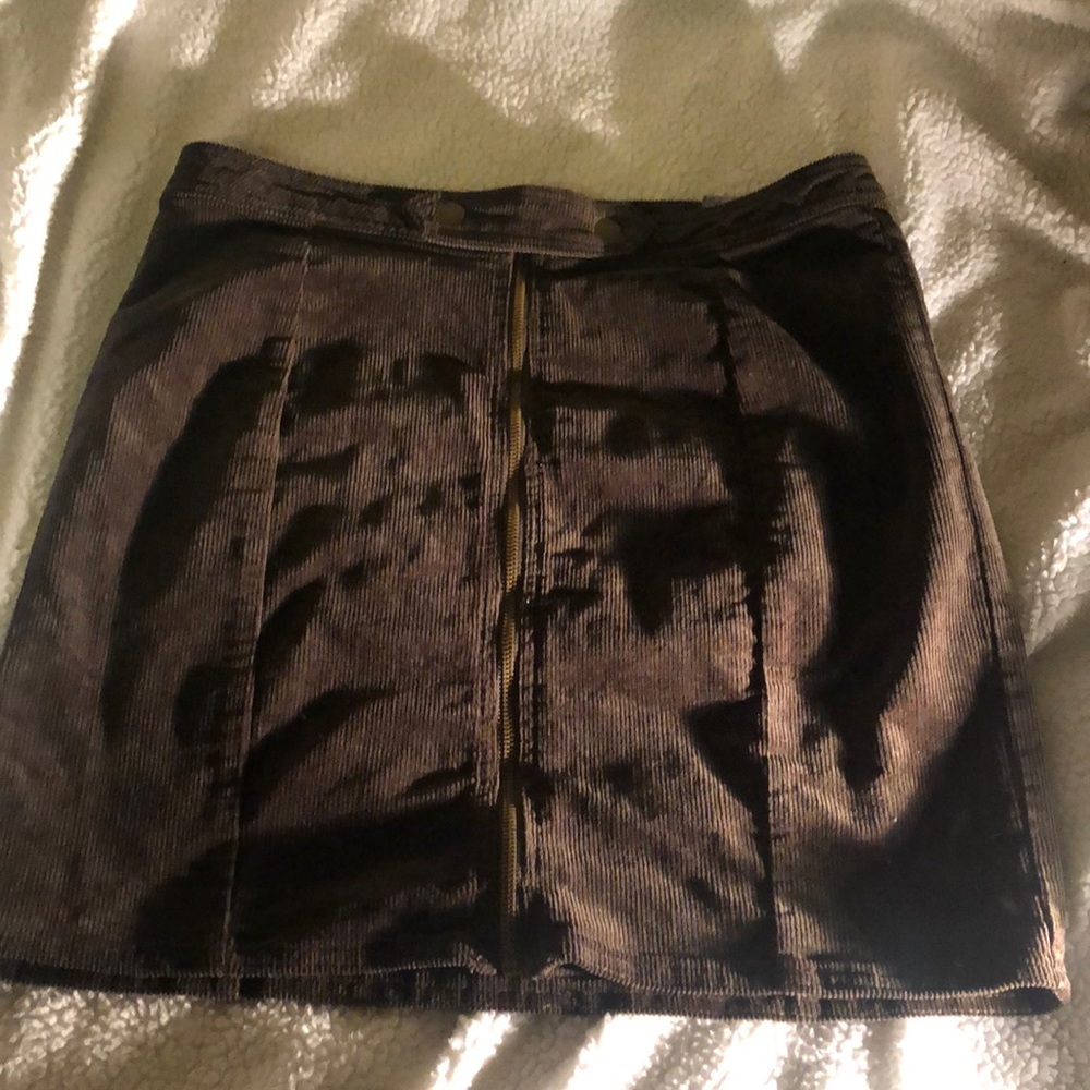A suede skirt